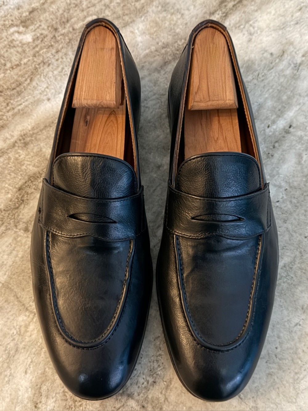 Brunello Cucinelli Black Leather Loafers Shoes EU 42 US 9 Slippers $1300 Italy